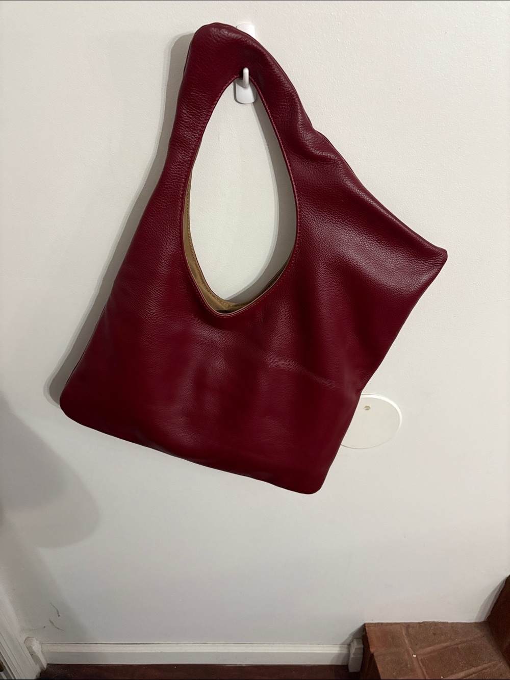 STELLAREESE COLLECTION 
GENEVIEVE ASYMMETRICAL TOTE  NWOT  COLOR Oxblood Red - Picture 6 of 9